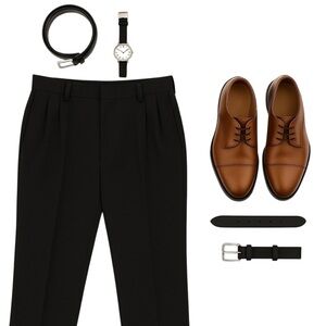 Christian Dior Monsieur Black Wool Pleated Dress Pants Tailored 36x29 Vintage